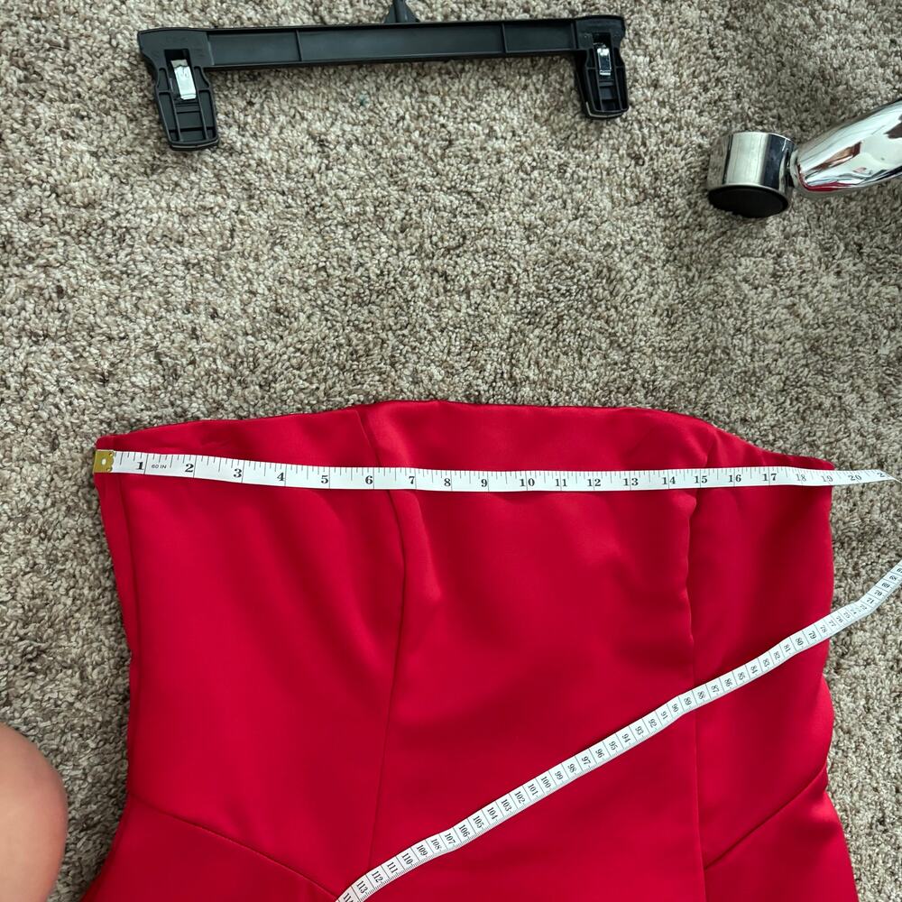 VTG Michelangelo Ruby Red Strapless Ball Gown Wit… - image 11